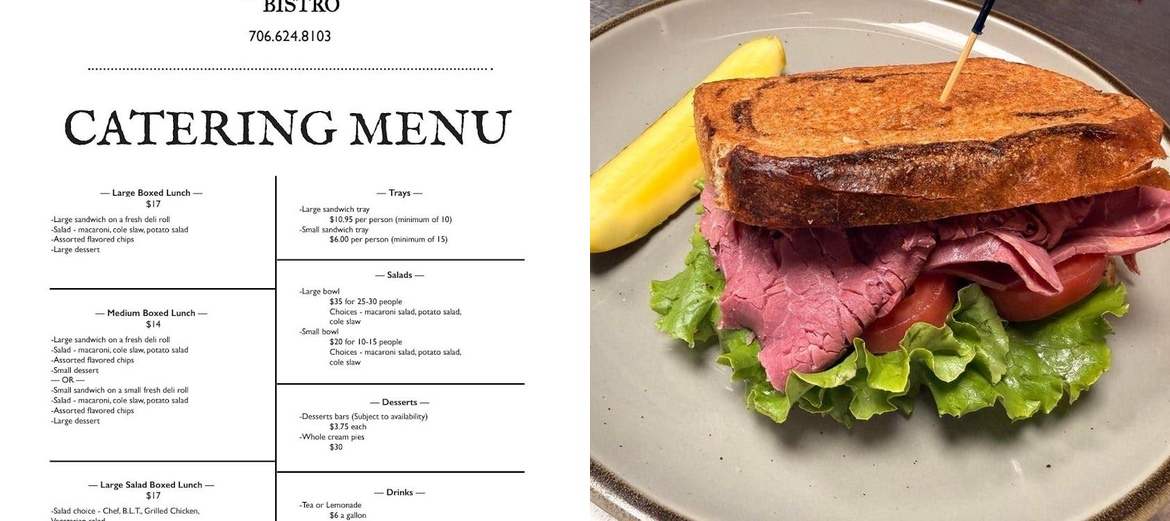 Christian & Jakes Bistro Menu