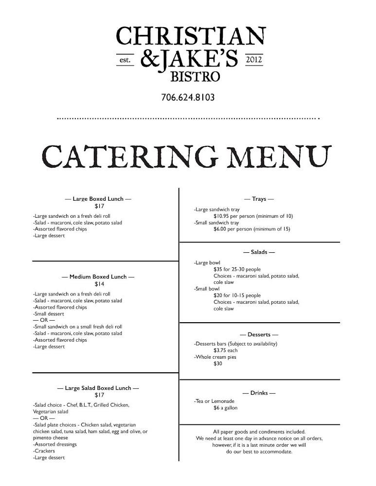 Christian & Jakes Bistro Menu image 4